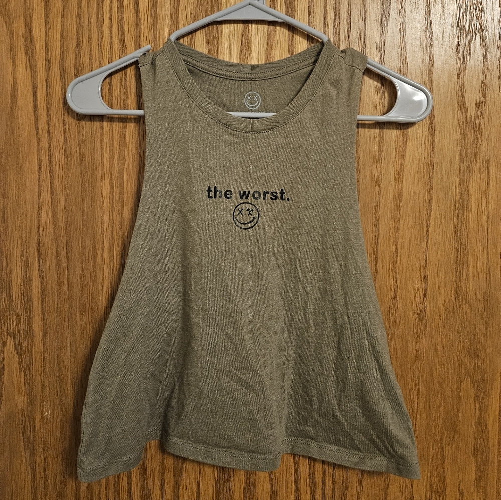 Salty Savage Olive Sleeveless Women's Crop Top